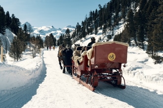 Carrozza trainata dai cavalli - Val Roseg - Engadina