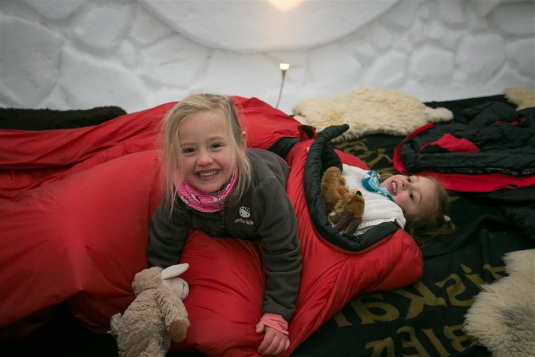 dormire in un igloo con bambini, Igloo Dorf