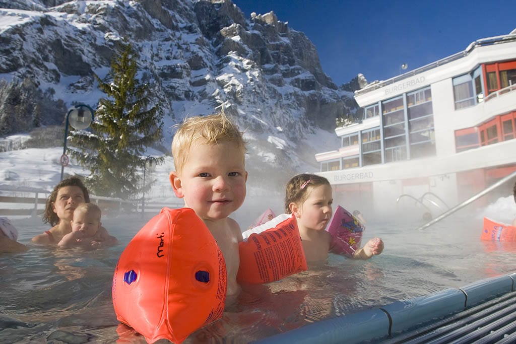 Sciare con i bambini gratis, Svizzera terme di Leukerbad
