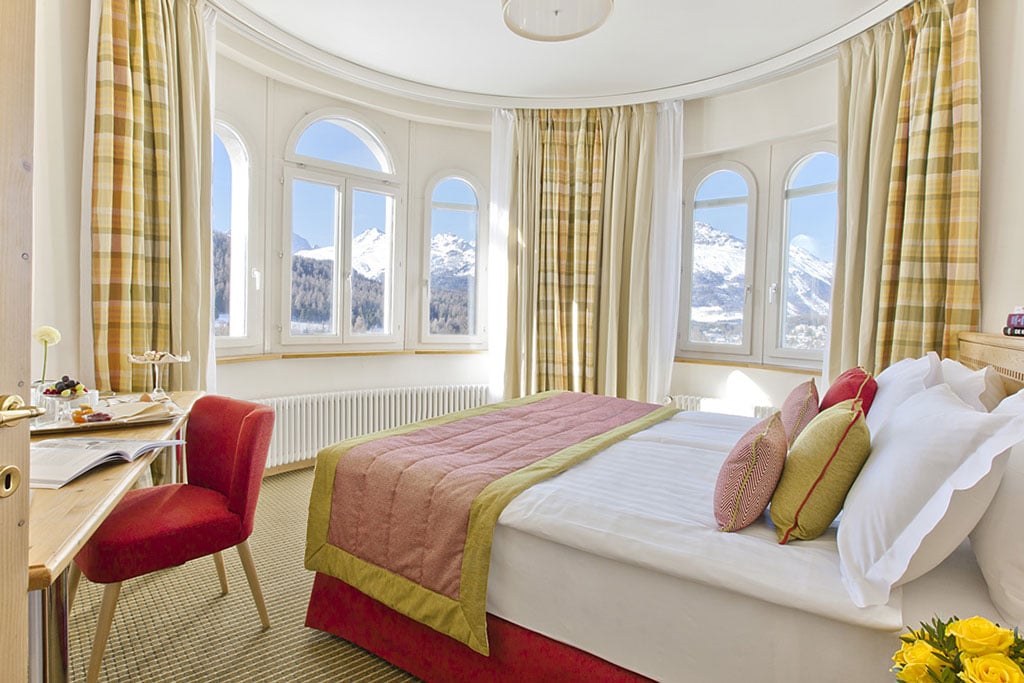 Hotel per bambini vicino Saint Moritz, Schloss Pontresina Family & SPA, camera con vista