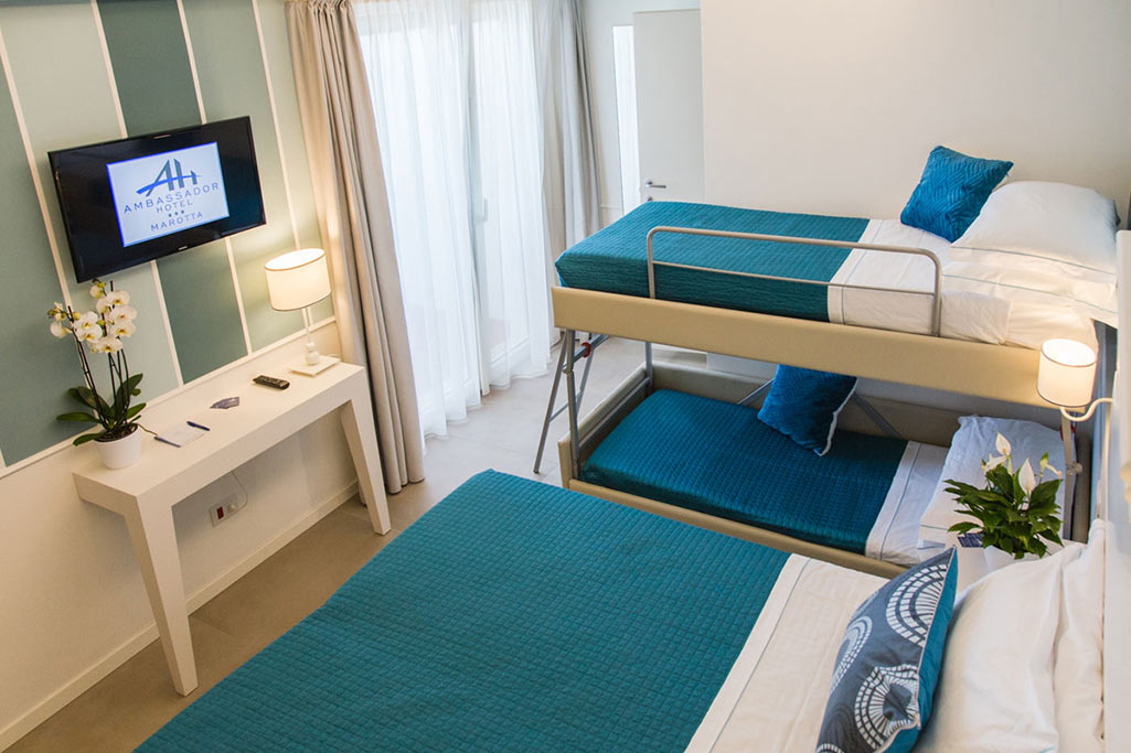 Hotel 3 stelle a Marotta per bambini - Hotel Ambassador, camera