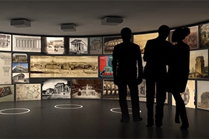 Museo della Romanità Nimes, muro interattivo