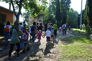 Vendemmia con i bambini vicino Roma a Donnardea, verso la vigna