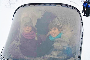 Lapponia Finlandese con bambini, Foresta di ghiaccio in motoslitta