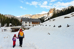 Passeggiate sulla neve con bambini, Malga Ra Stua, Veneto
