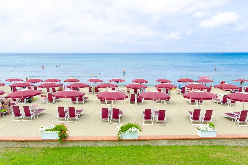 Golf Hotel Punta Ala sul Golfo di Follonica, spiaggia e lido attrezzato