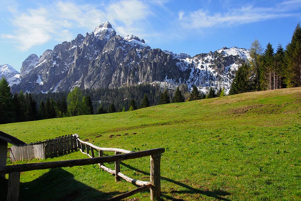 Rifugio Cereda per famiglie in Trentino a Primiero, San Martino di Castrozza, il panorama