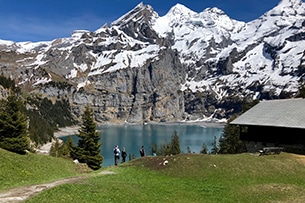 Svizzera, Trenino Verde delle Alpi coni bambini, Oeschinensee