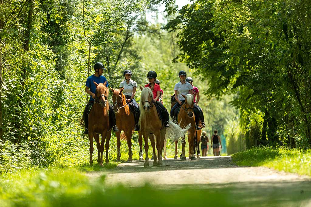 Quellenhof Luxury Resort per bambini vicino Merano, passeggiate a cavallo