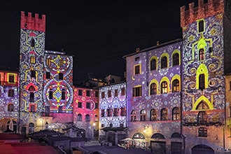 Mercatini di Natale di Arezzo, giochi di luce