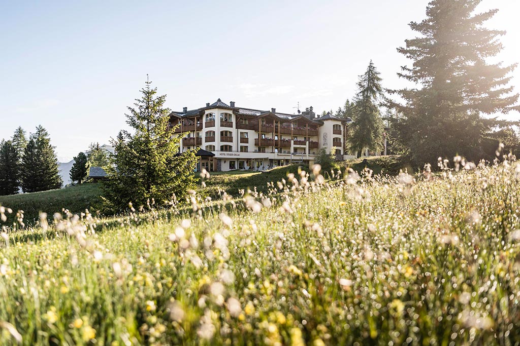 Hotel Seger Dellai sull'Alpe di Siusi, panoramica estate