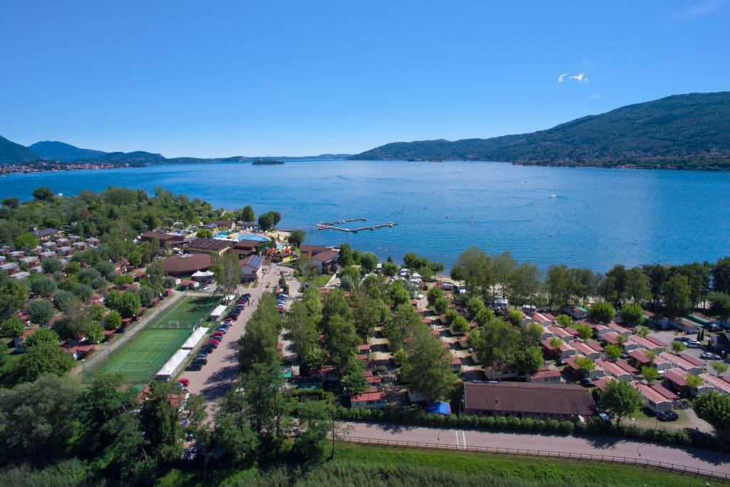 Camping Village Isolino per bambini sul Lago Maggiore, panoramica