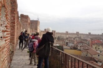 Il camminamento di ronda sulle mura di Cittadella
