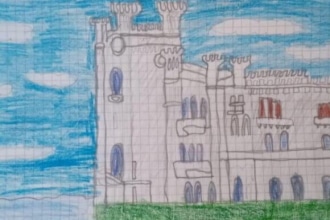 Disegno del castello di Miramare