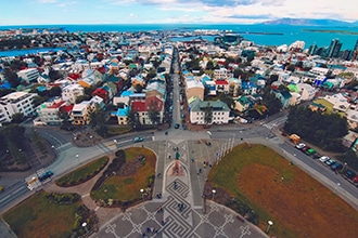 Reykjavik, panorama cittadino dalla Chiesa