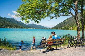 Lago Weissensee in bici
