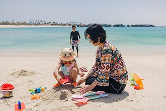 Qatar con i bambini, spiaggia a Banana Island