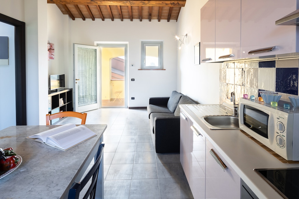 Toscana, Incanto Toscano, Appartamento Farfalle, soggiorno e cucina