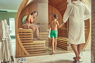 Chianciano, Piscine Termali Theia, sauna per famiglia