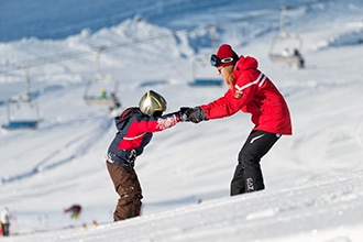 Torgnon d'inverno con bambini, corso sci