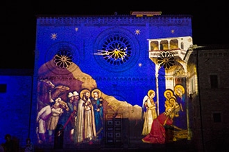 Proiezioni luminose natalizie ad Assisi