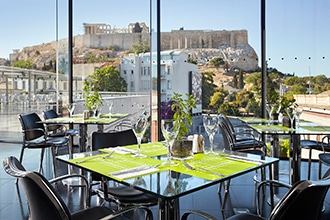 Vista dal ristorante del Museo dell'Acropoli