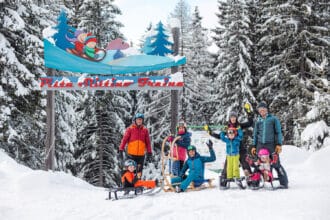 Slittare in Val di Fiemme con i bambini a Bellamonte