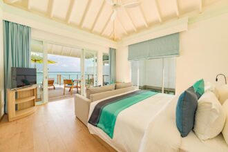 Siyam World Resort alle Maldive, Lagoon Villa con scivolo