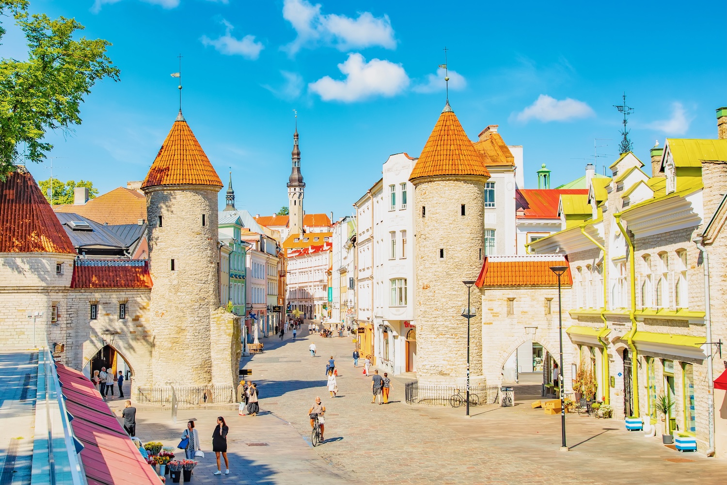 Tallinn, Estonia Viru Gate towers